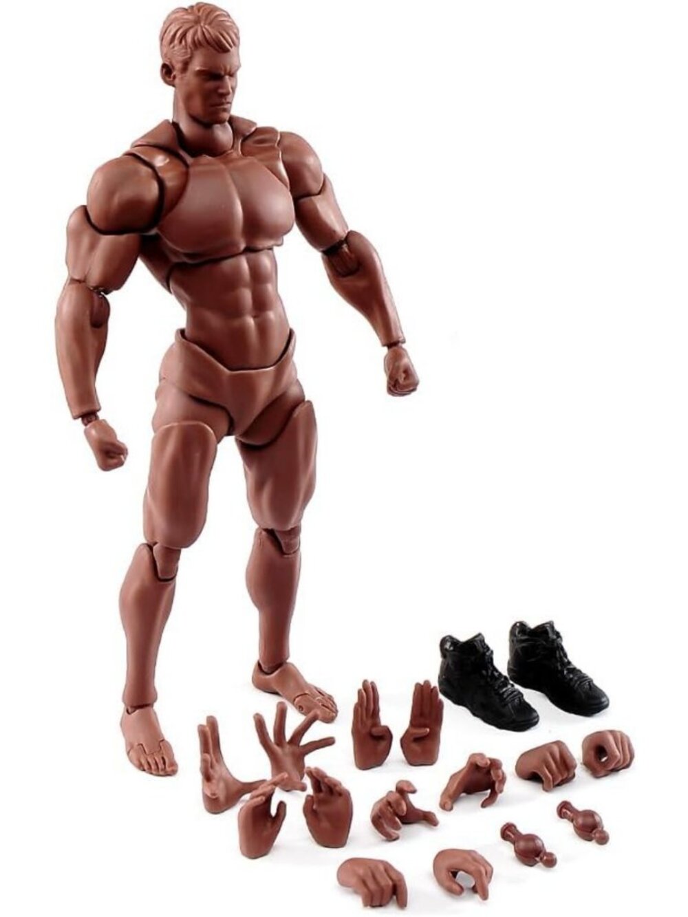 6-inch Super Flexible Male Action Figure - Muscular Mini Doll with Accessories